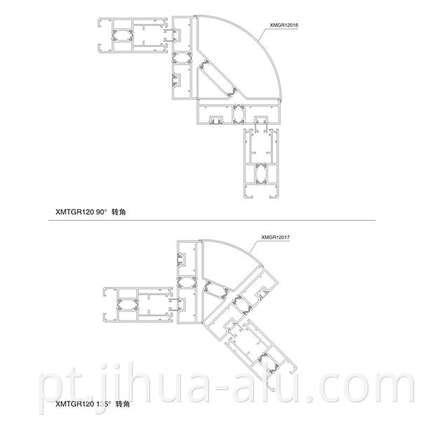 Aluminum XMTGR120-190 Insulated Sliding Doors Assembly Structure